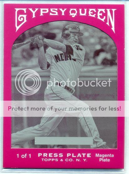 2011 Gypsy Queen Grady Sizemore Magenta Printing Plate