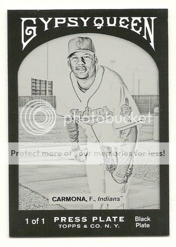 2011 Topps Gypsy Queen Fausto Carmona Black Printing Plate