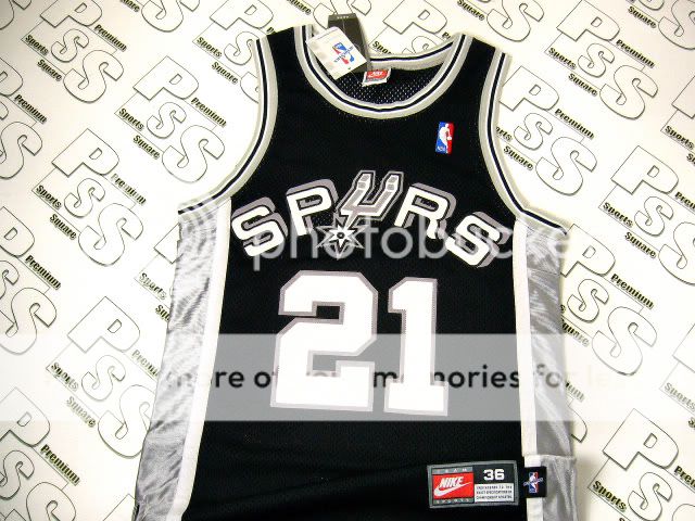 球员版马刺邓肯客场黑色第一版球衣 spurs duncan jersey sz 36