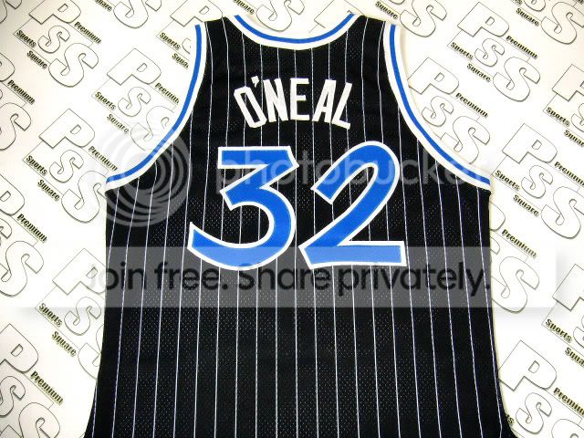 球员版魔术奥尼尔黑色条纹球衣 magic oneal jersey sz 48 4a
