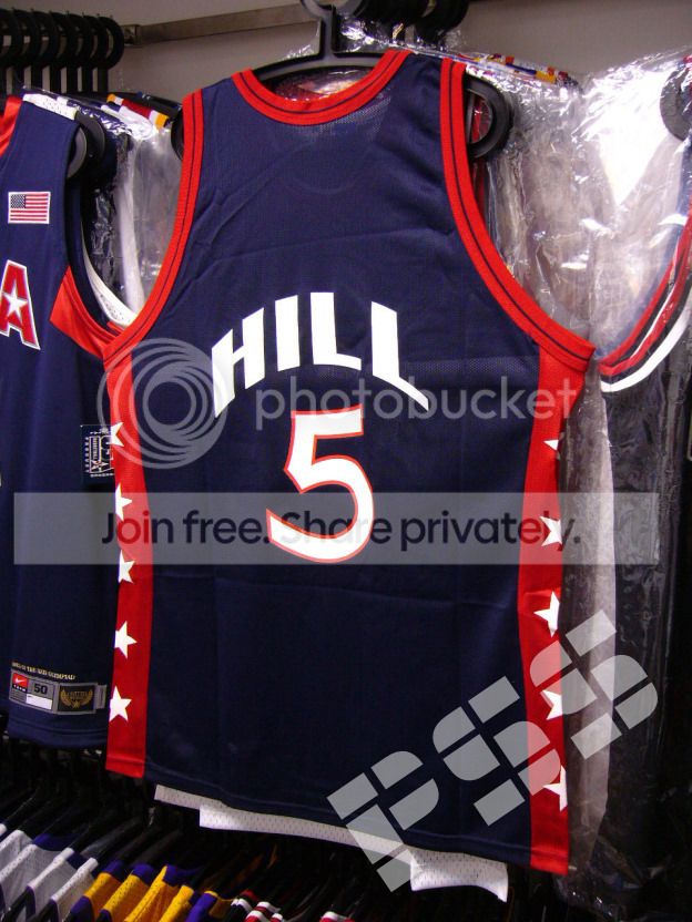 00烫印版奥运梦幻三队希尔客场球衣 usa dream team hill 48