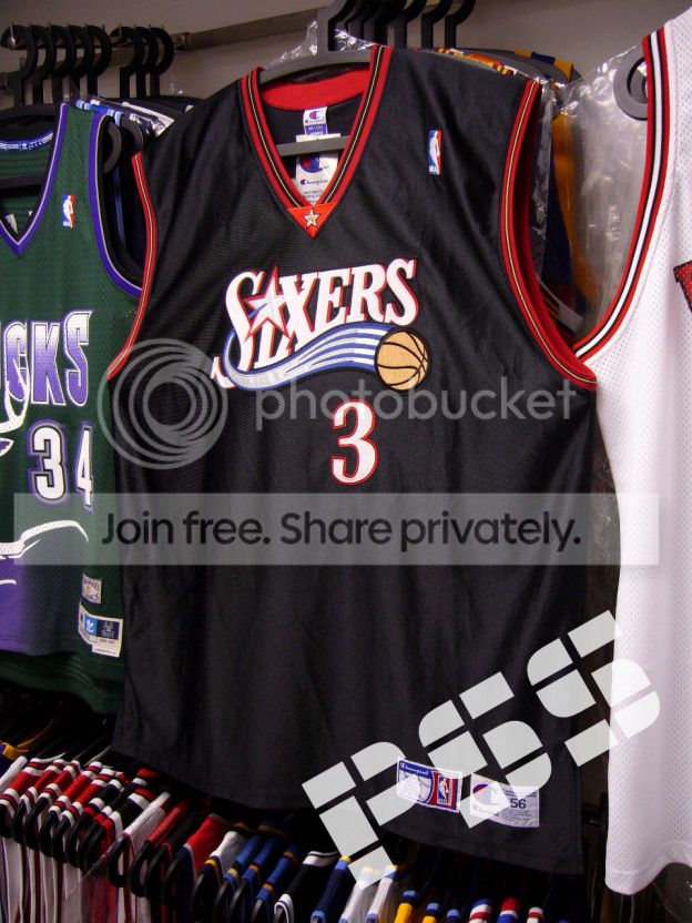 *球员版76人艾佛逊客场绝版球衣 nba sixers allen iverson jersey 56