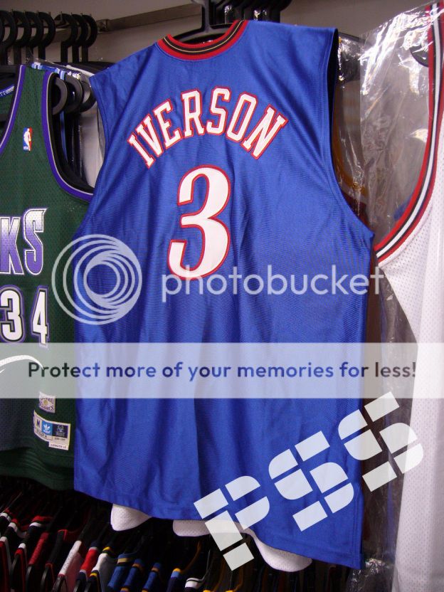 *球员版76人艾佛逊客场绝版球衣 nba sixers allen iverson jersey 48