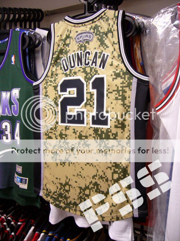 00球迷版r30马刺邓肯特别版迷彩球衣 nba spurs tim duncan jersey s