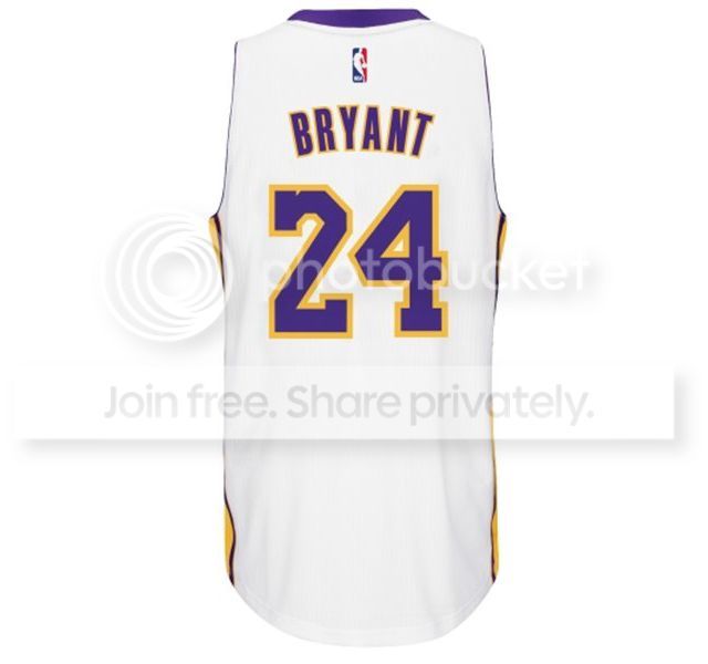 球迷版湖人高比拜仁主场白色球衣 nba lakers kobe bryant jersey m码