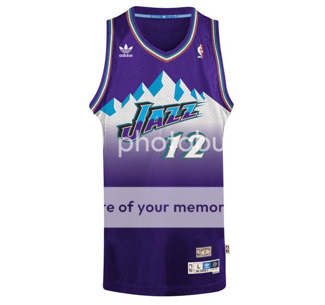 *球迷版爵士史托顿复古大雪山紫色球衣 nba jazz john stockton